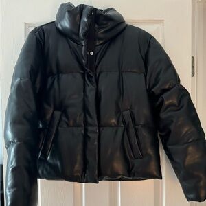 Abercrombie and Fitch faux leather puffer